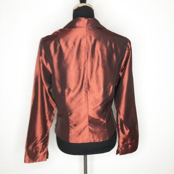 David Meister red bronze metallic formal top / jacket size 10 - Picture 2 of 16